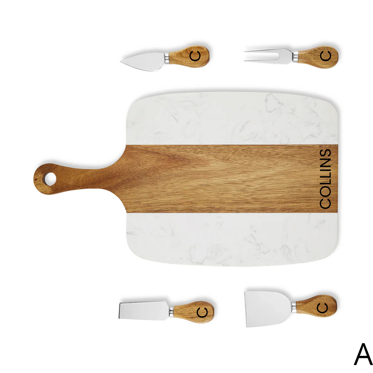 Marble Coaster Set & Serving Board Bundle