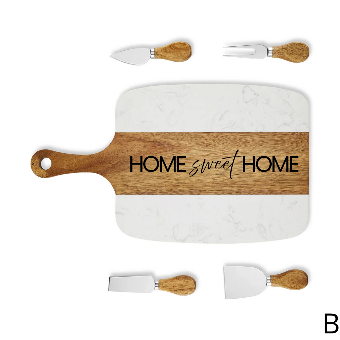 Marble Coaster Set & Serving Board Bundle