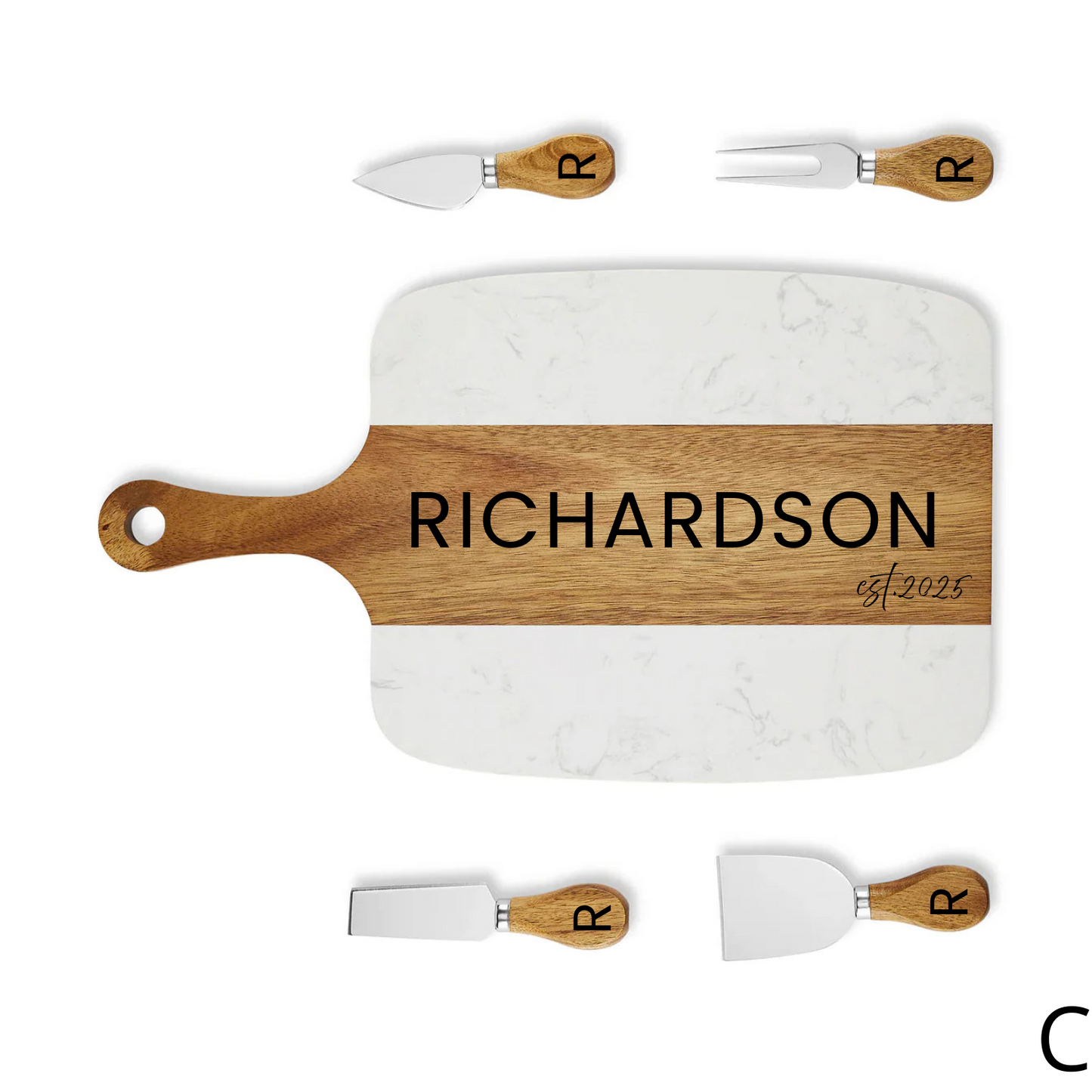 Marble Coaster Set & Serving Board Bundle