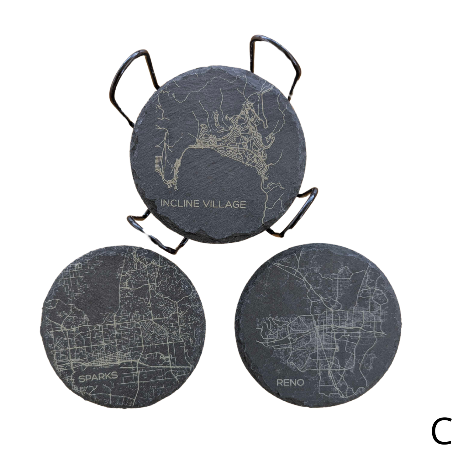Wood & Slate Servingboard & Coaster Set